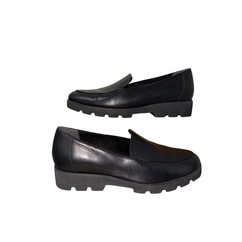 Vionic Kensley Loafers Black Leather Lug Sole Comfort Shoes Women's 11 EU 42